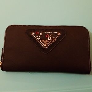 Prada zip-around wallet with wheels